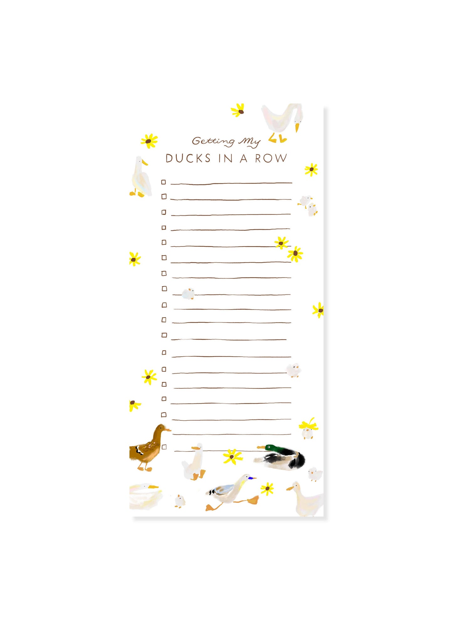 Ducks in a Row Listpad - Classic Pun To-Do List Pad