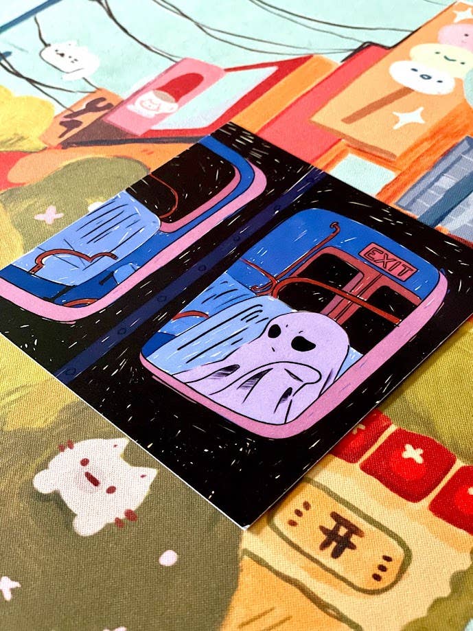 Moody Ghost on an Empty Train Art Print