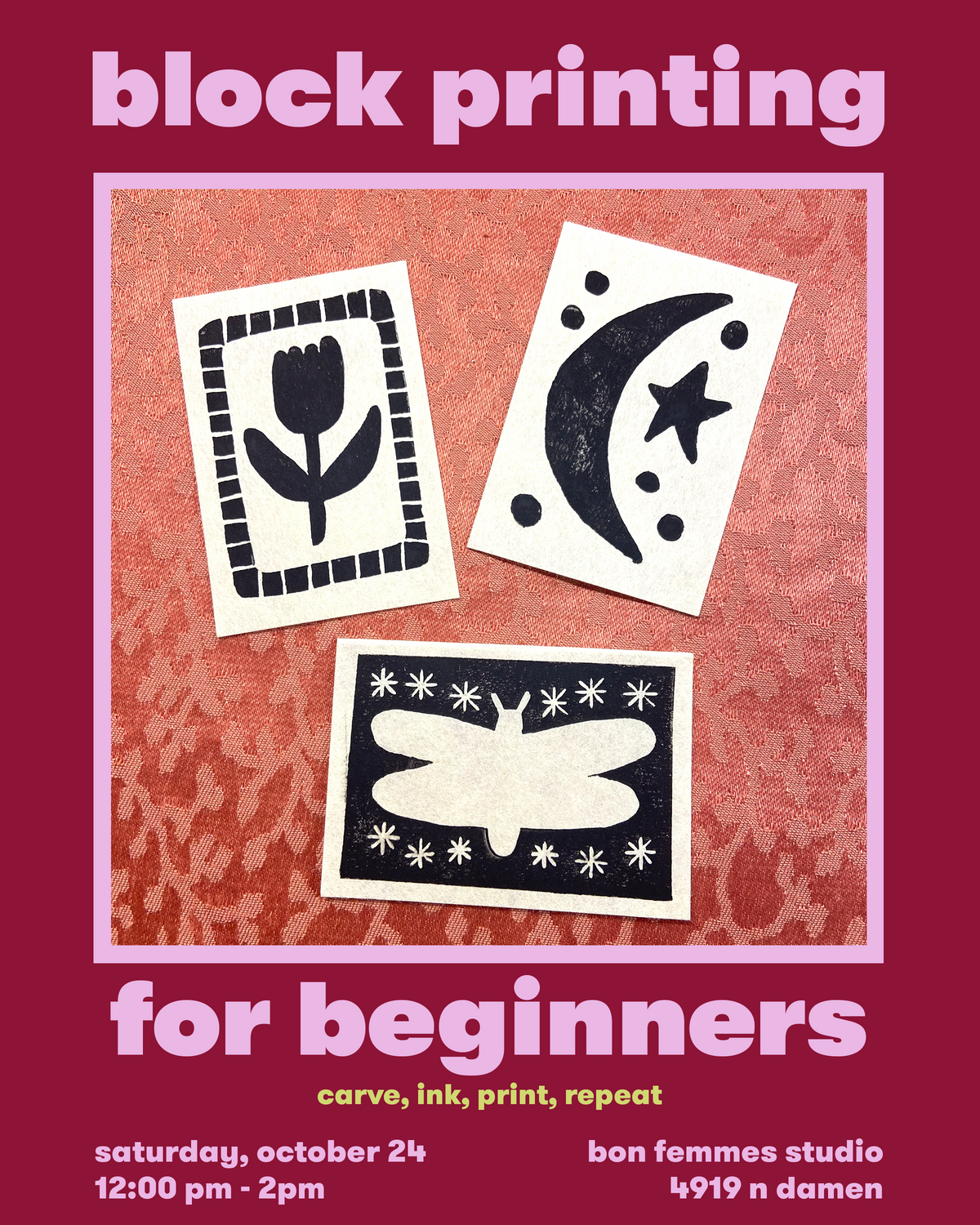 Intro To Block Printing Workshop - Oct 24
