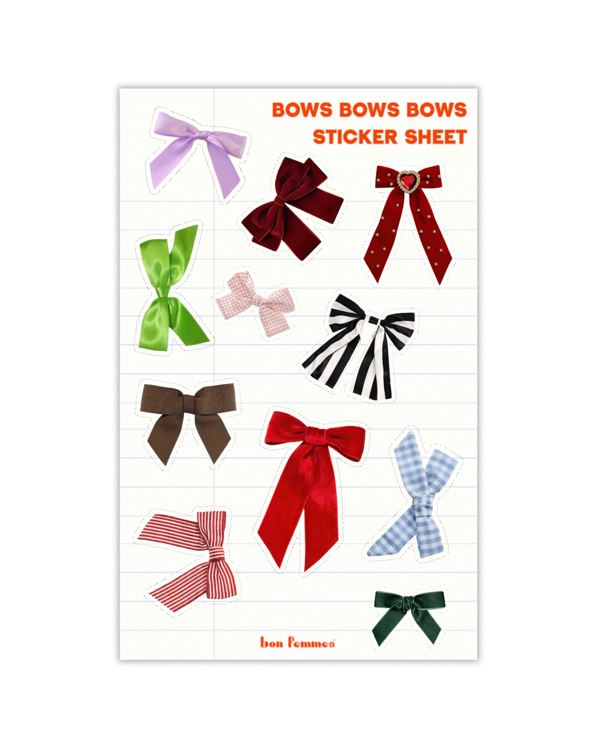Bows Bows Bows Sticker Sheet