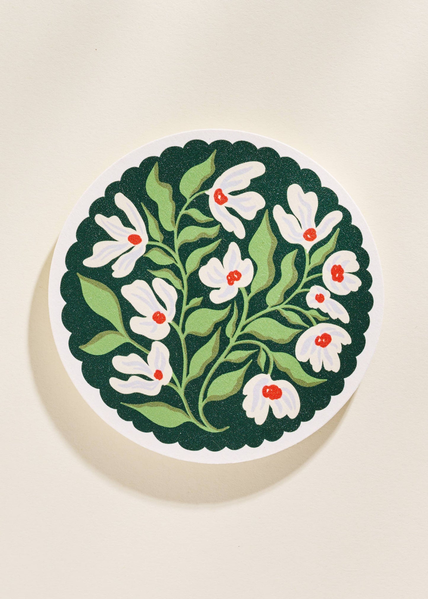 Floral Scalloped Coaster Set