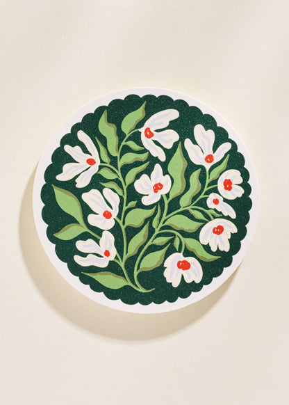 Floral Scalloped Coaster Set