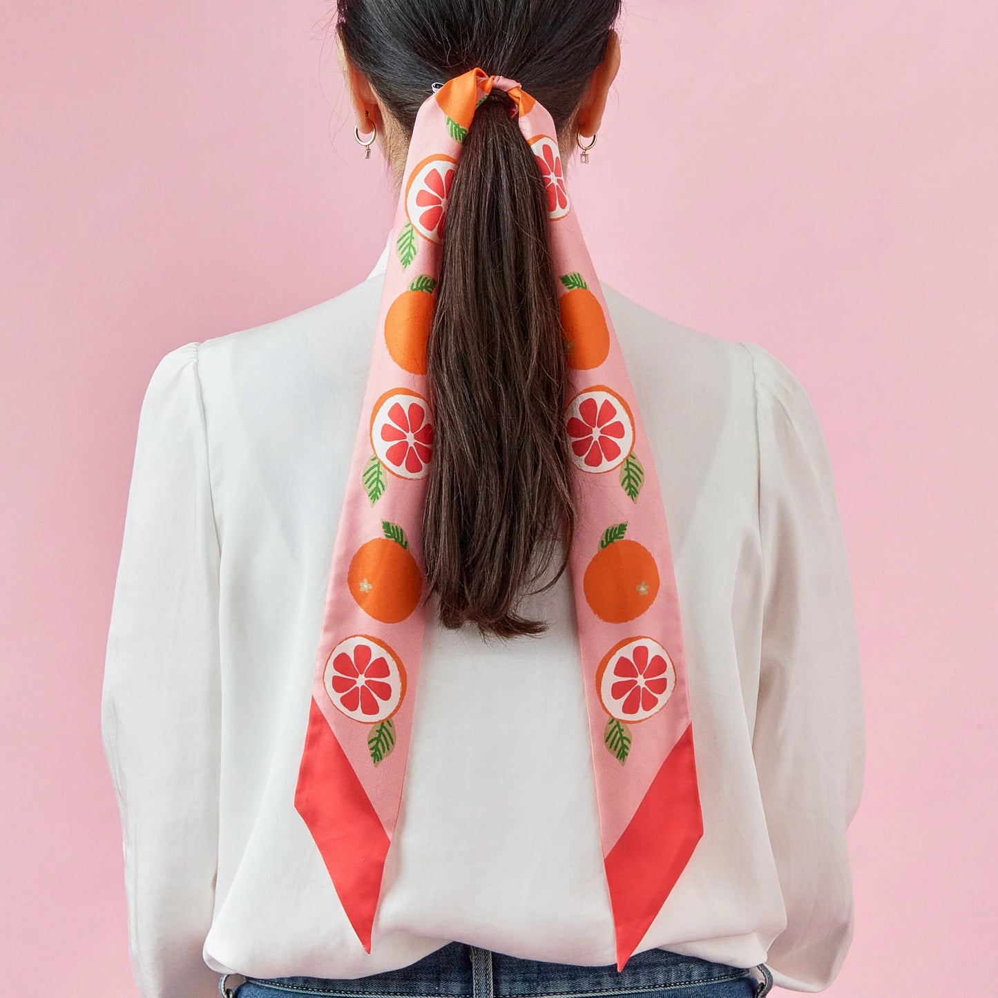 California Pomelo Ribbon Silk Scarf