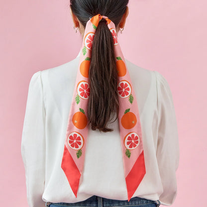 California Pomelo Ribbon Silk Scarf