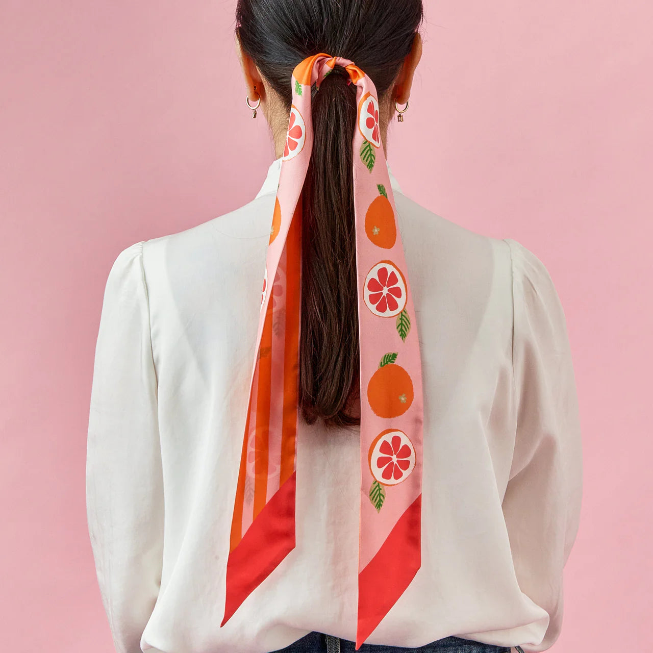 California Pomelo Ribbon Silk Scarf