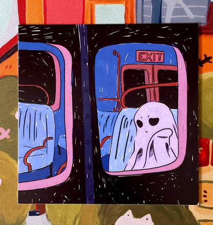 Moody Ghost on an Empty Train Art Print