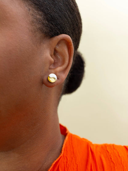 Cade White Acrylic Stud Earrings