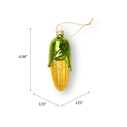 Corn on the Cob Glass Ornament
