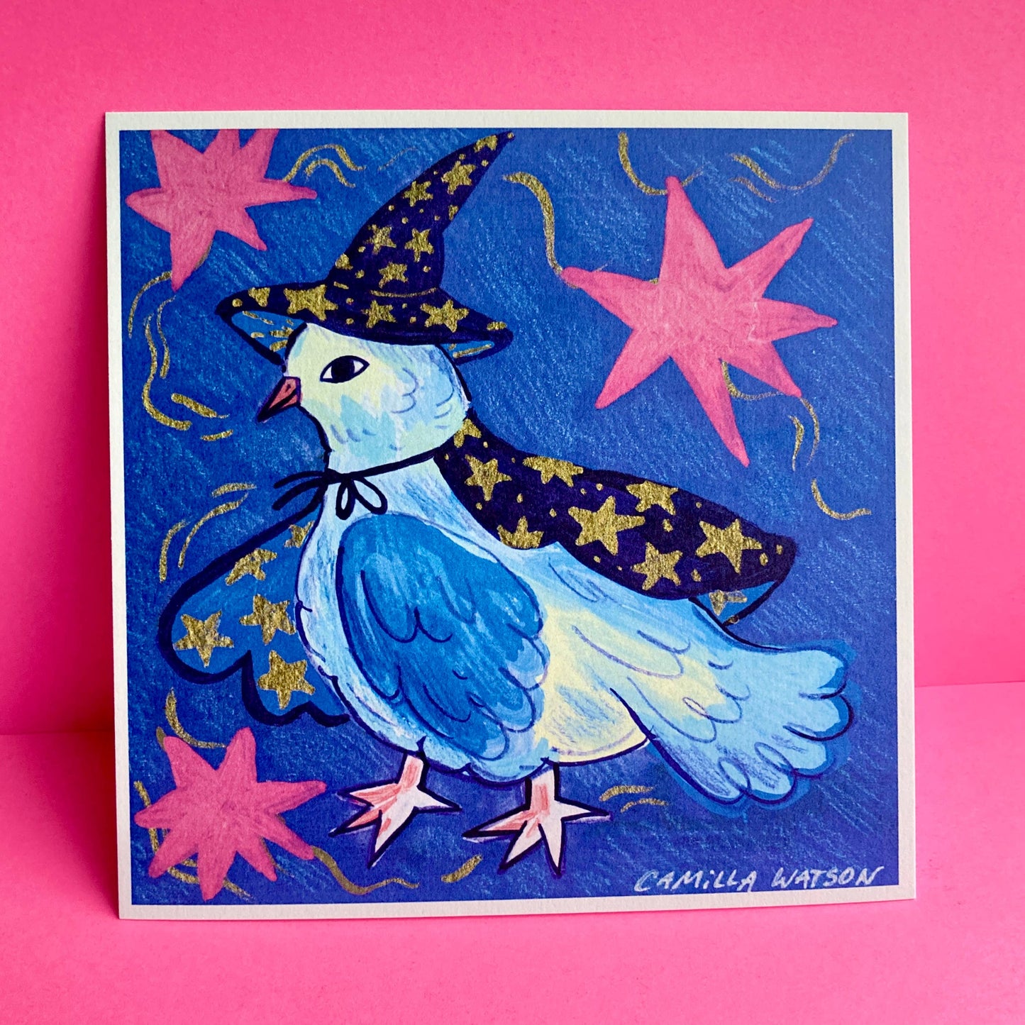 Wizard Pigeon Mini Art Print