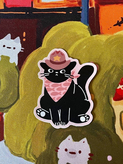 Yee to the Haw Cowboy Cat Sticker