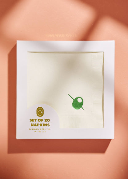 Olive Cocktail Napkin Set