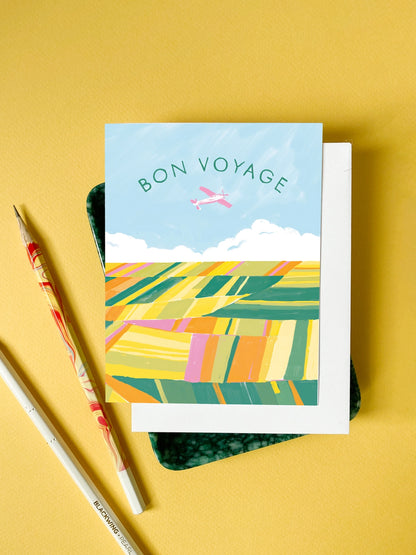 Bon Voyage Fields Greeting Card
