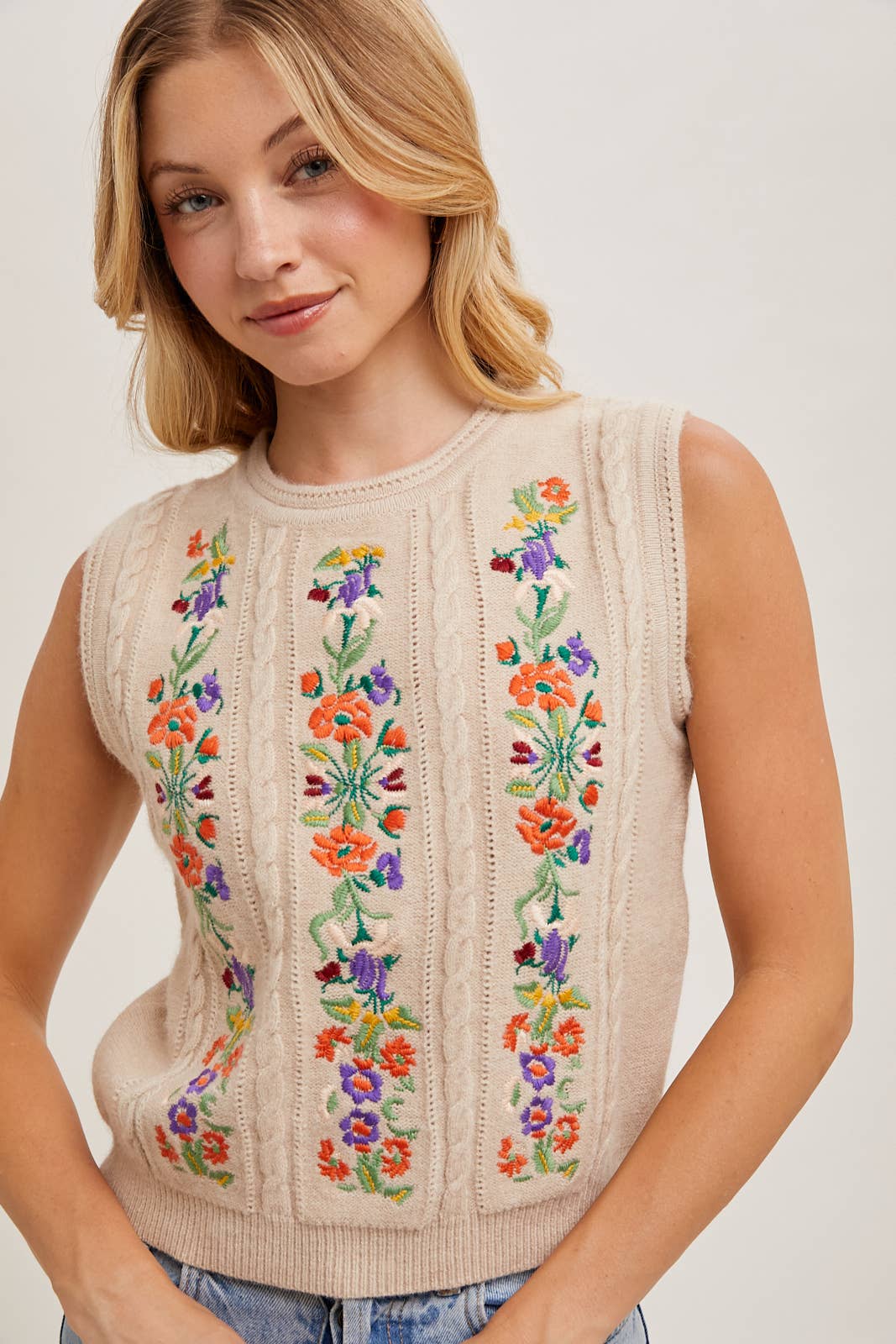 Embroidered Knit Vest