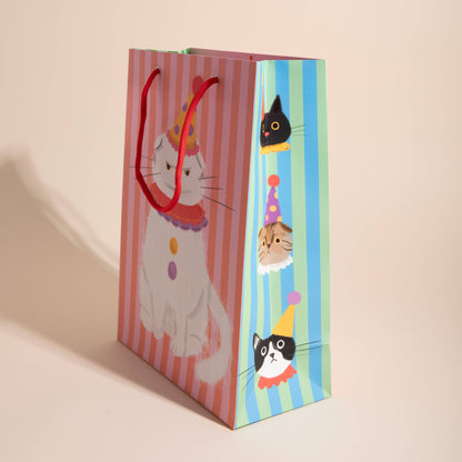 Pierrot The Cat Striped Gift Bag