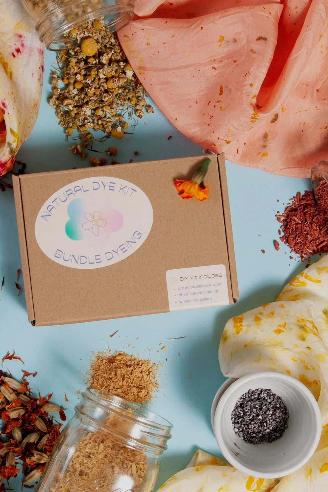 Silk Scrunchie Natural Dye Kit Laila Textiles Chicago