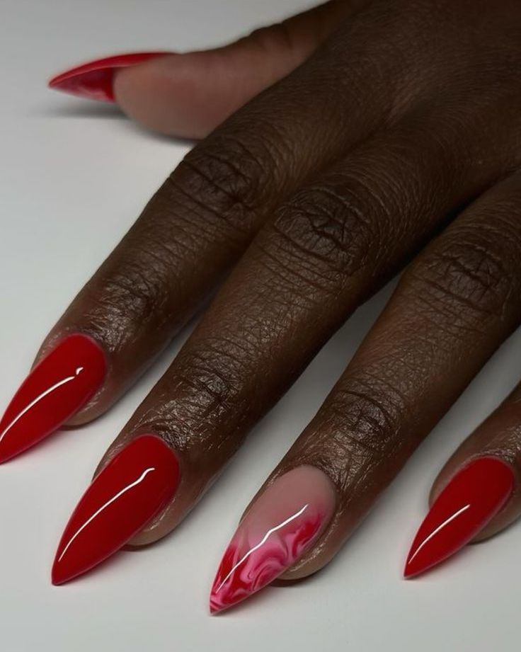 Valentines Day REd Nails Manicure