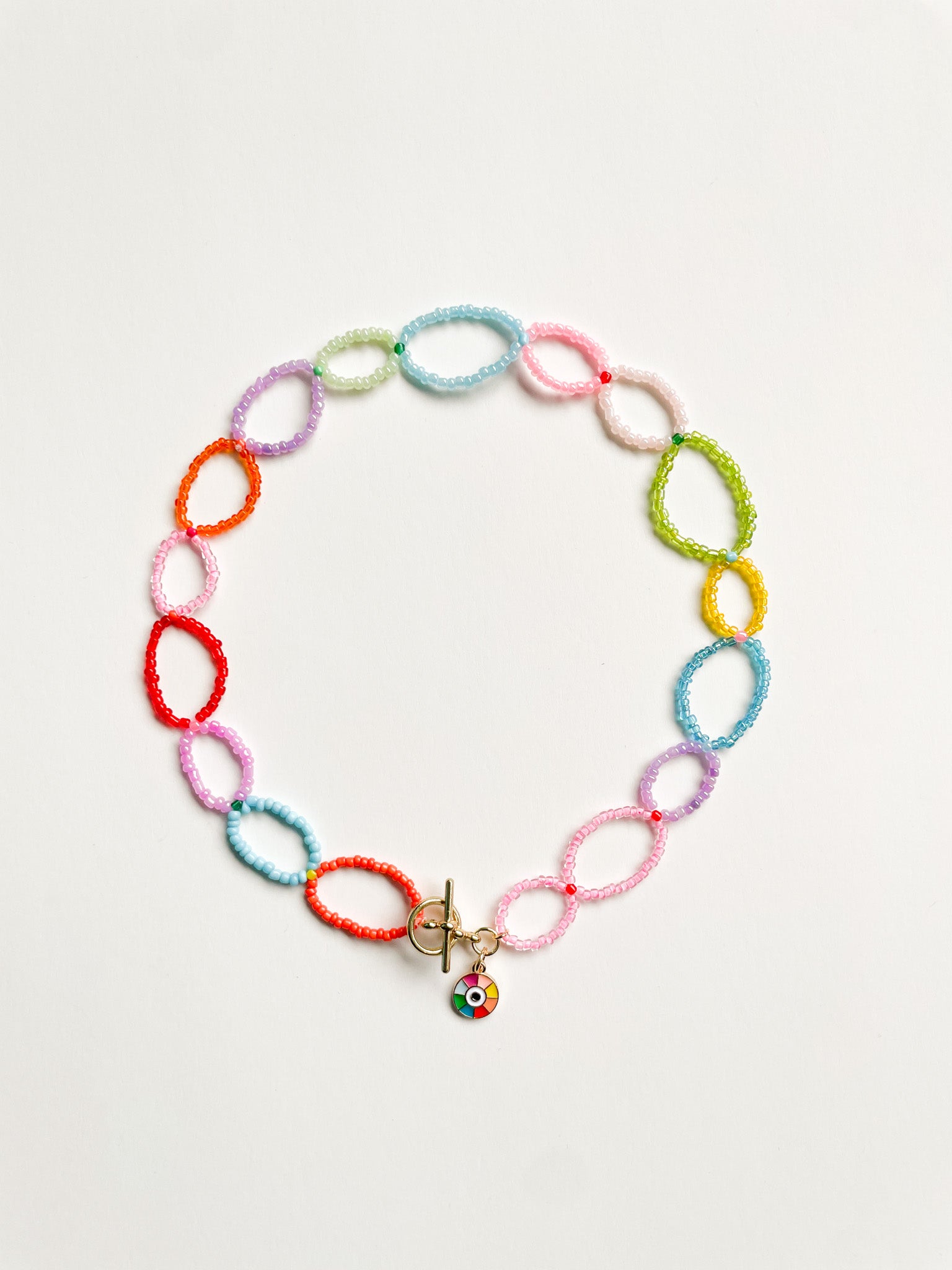 Multicolored Beads Loop Necklace