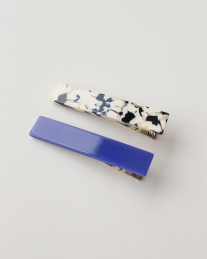 Femmes Hair Clip Set in Light Tortoise + Blue