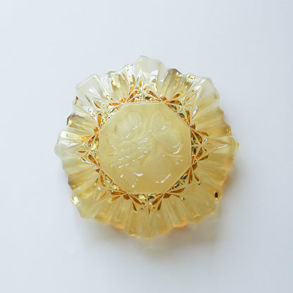 Light Amber Colored Glass Dish