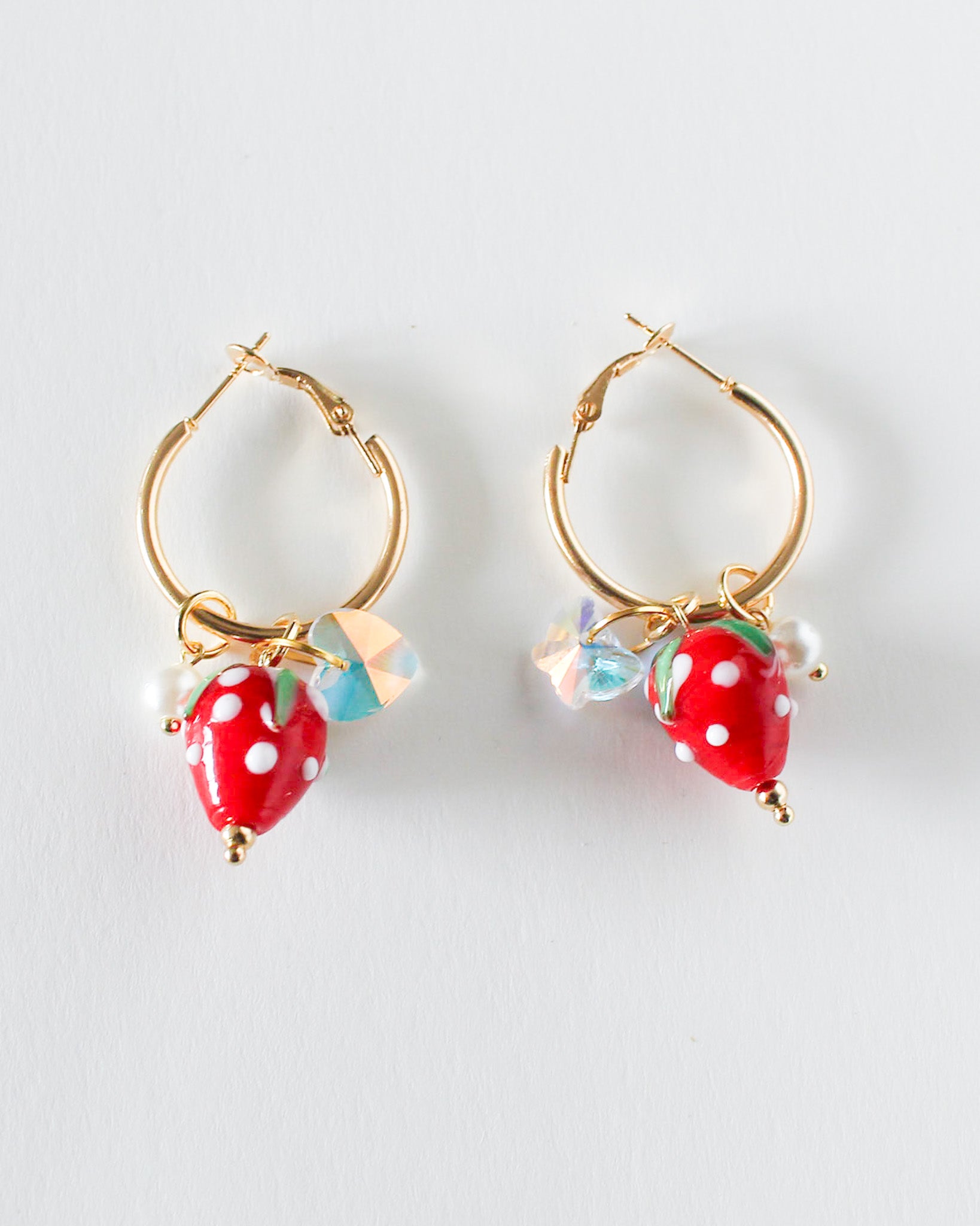 Berry Sparkly Hoop Earrings strawberry hoop earrings