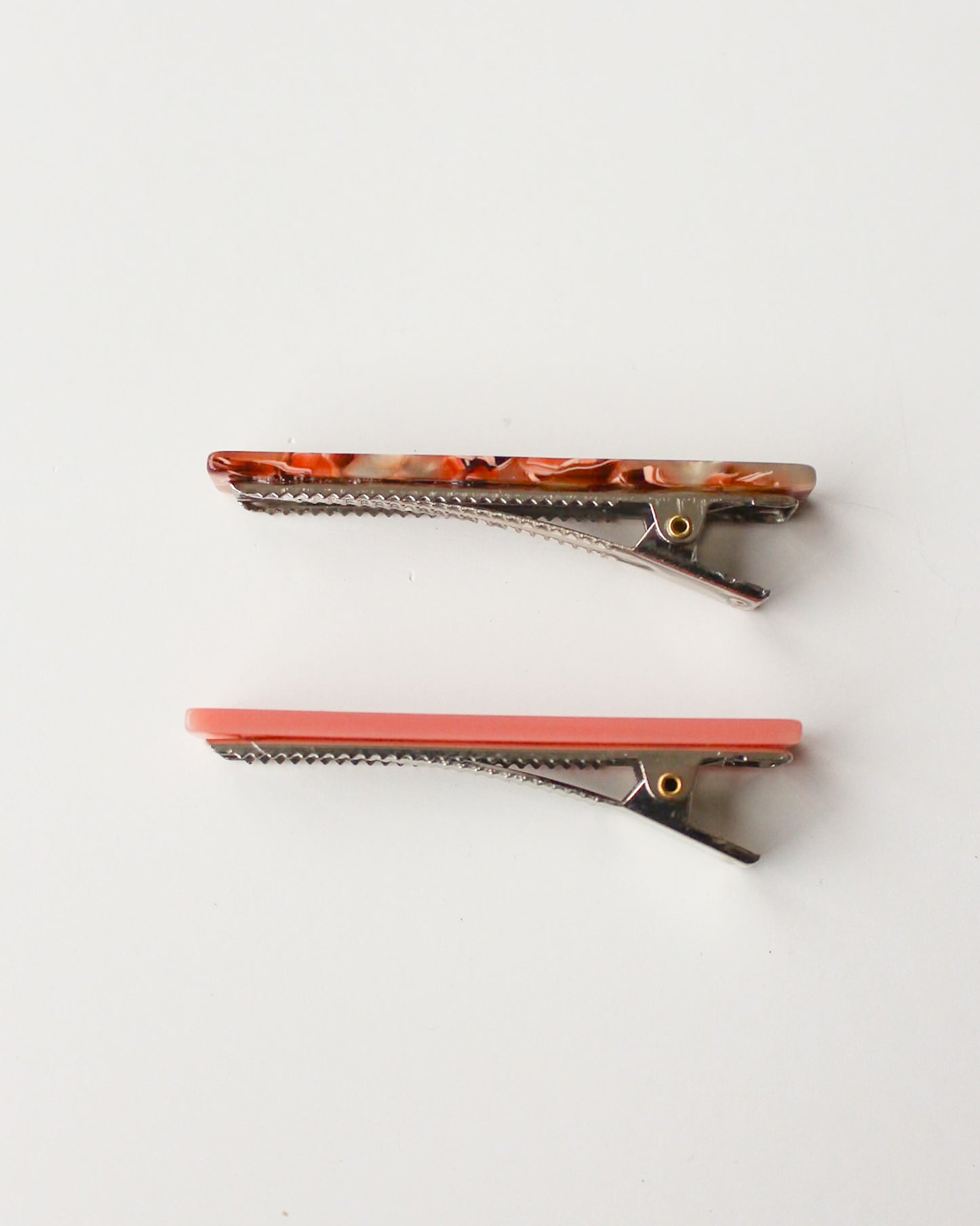 Femmes Hair Clip Set in Pink Tortoise + Salmon