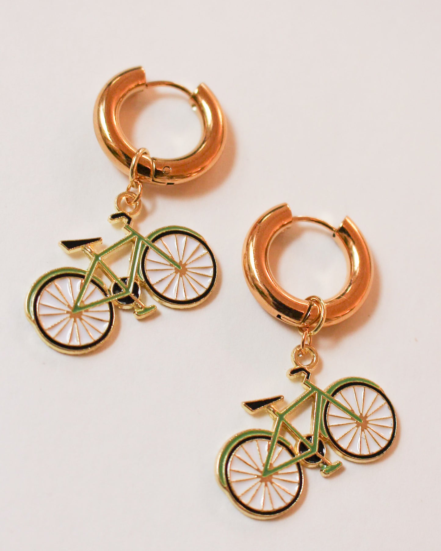 Bicycle Gold Hoop Earrings