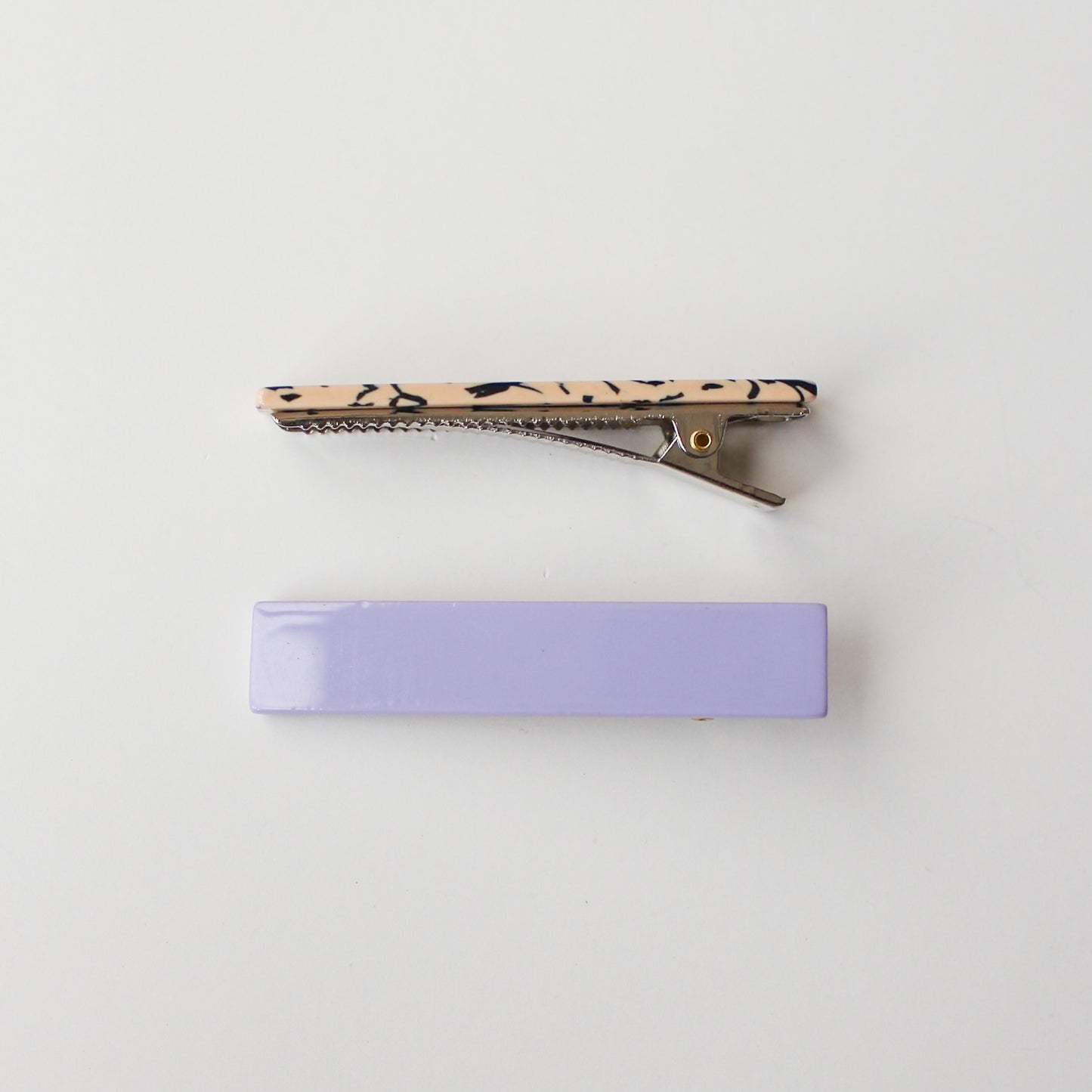 Femmes Hair Clip Set in Cream Marble + Lilac