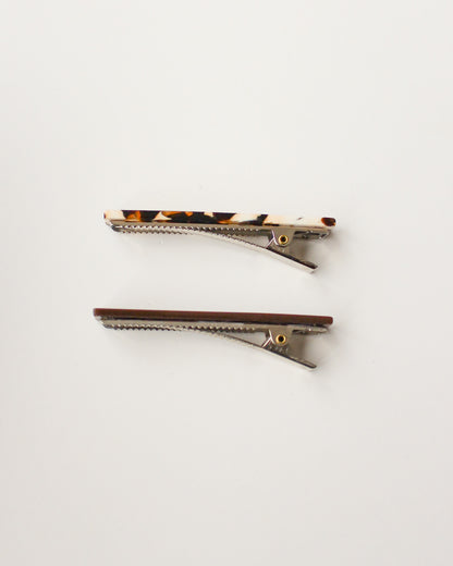 Femmes Hair Clip Set in Brown Tortoise + Brown