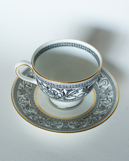 Wedgwood Florentine Black Dragons Teacup and Saucer Set