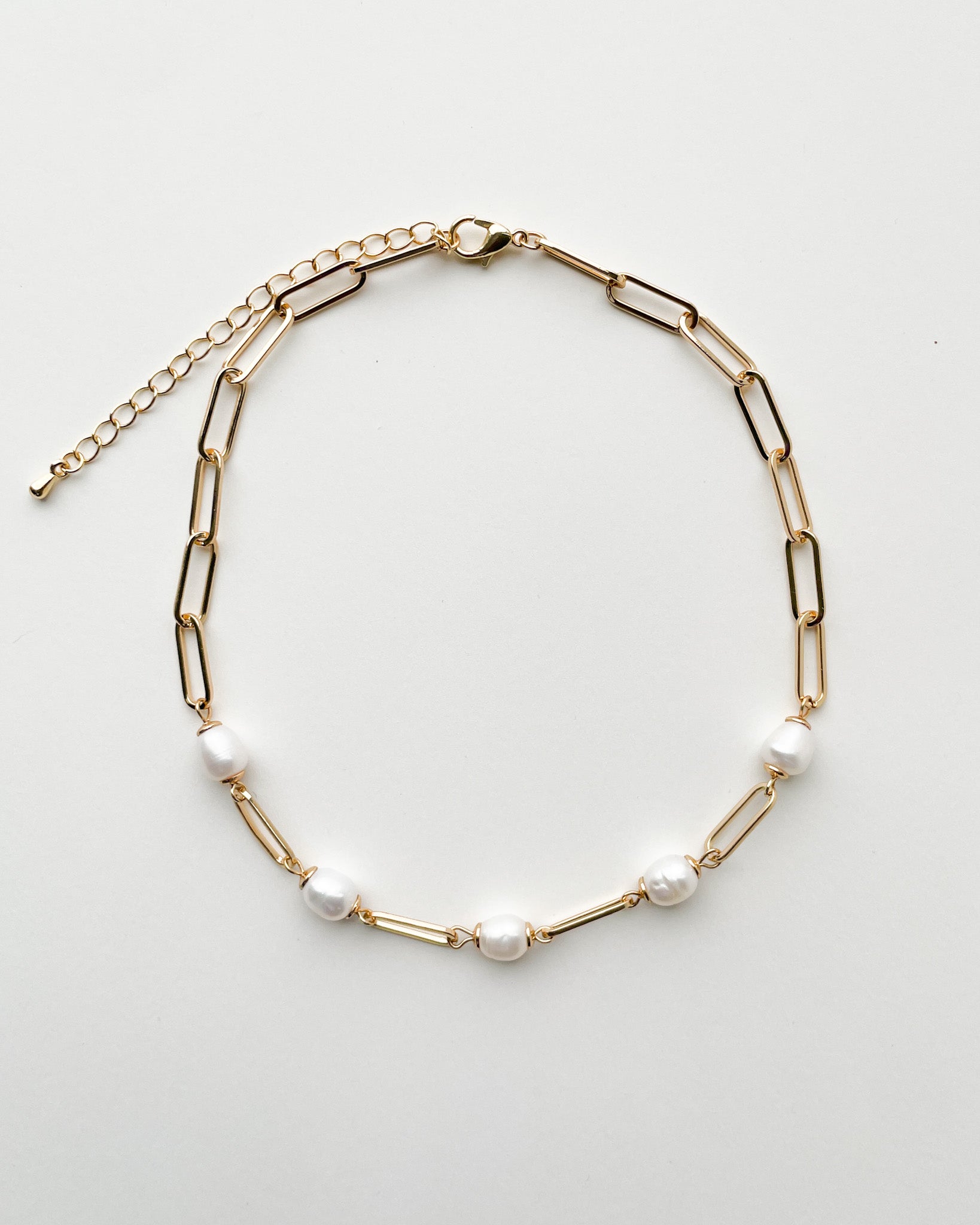 Belle Paperclip Chain and Pearl Choker Necklace