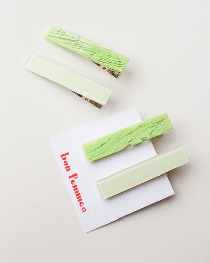 Femmes Hair Clip Set in Green