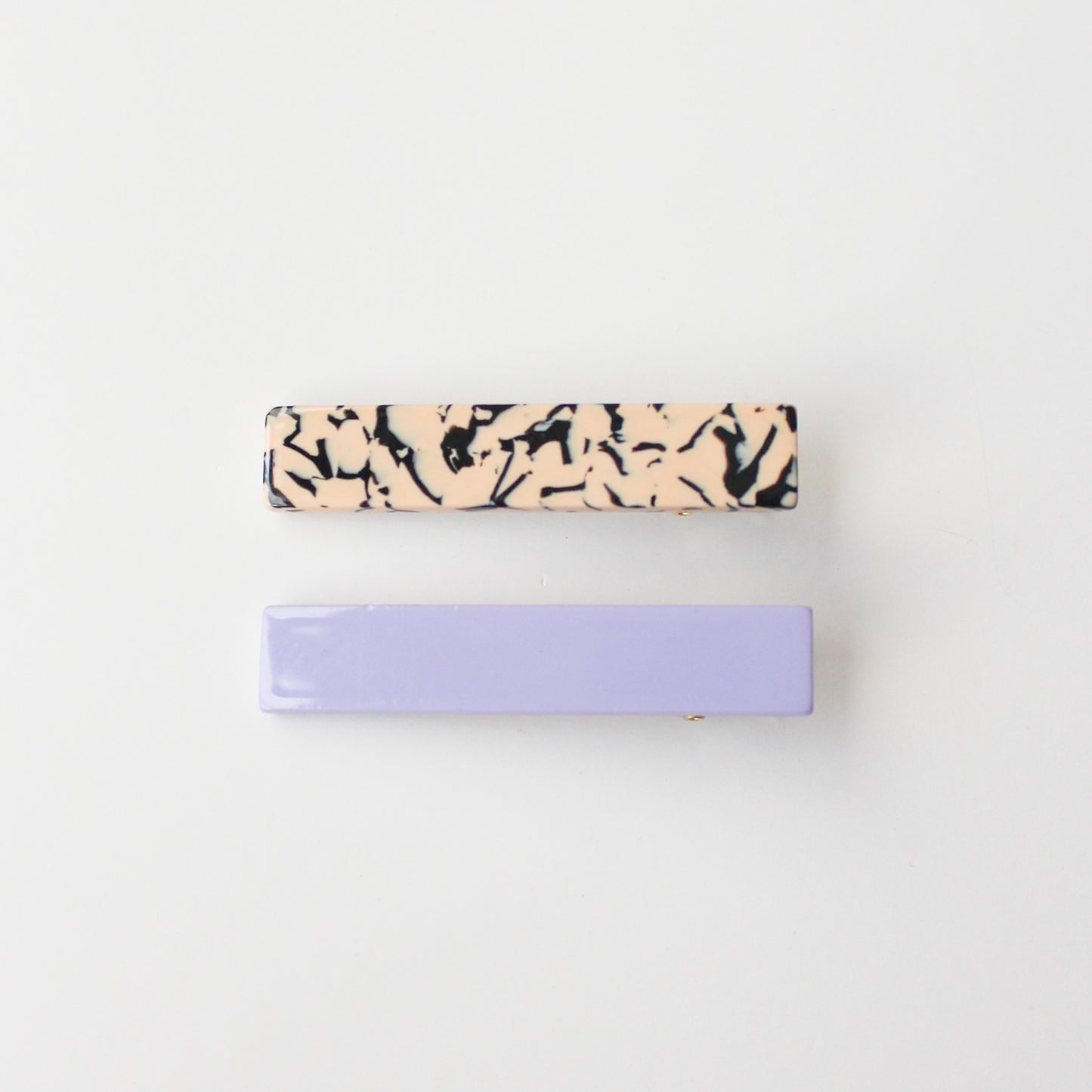 Femmes Hair Clip Set in Cream Marble + Lilac