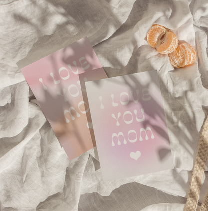 Love You Mom Peach Card