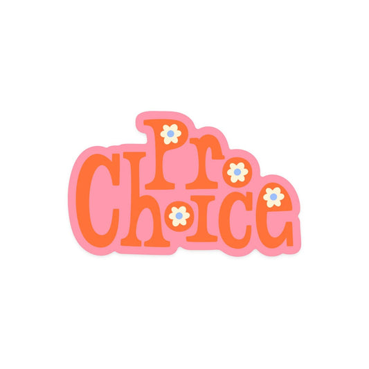 Decorative text 'proChoice' with floral elements on a white background