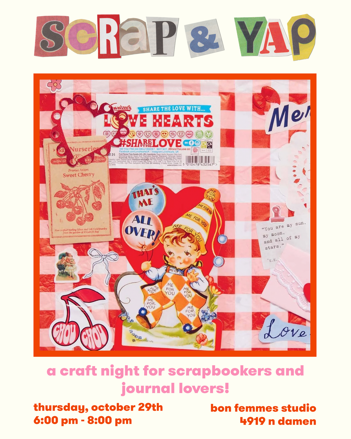 Scrap & Yap: A Craft Night for Scrapbookers & Journal Lovers - Oct 29