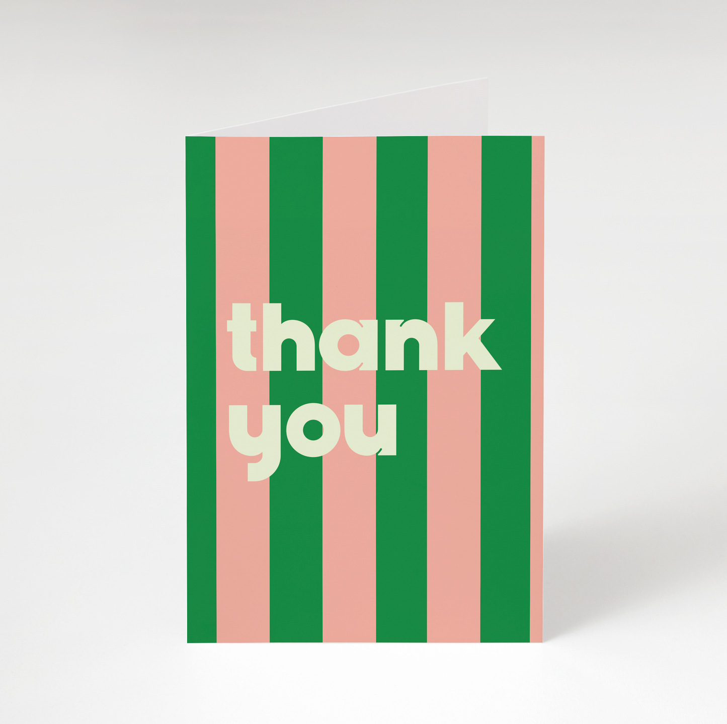 Green Striped Thank You Card
