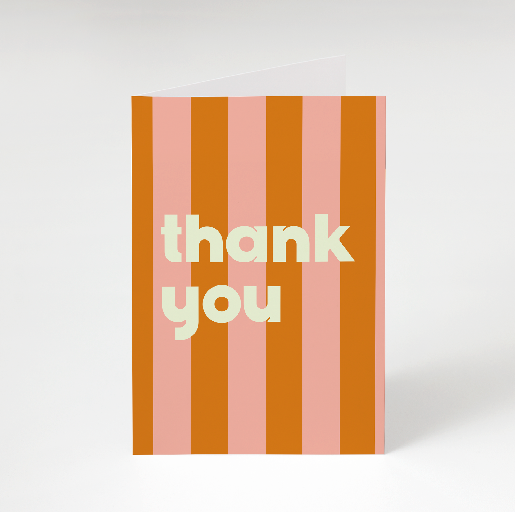 Orange Striped Thank You Card