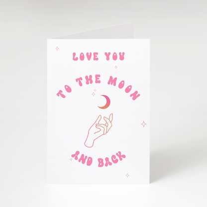 To The Moon Pink Greeting Card