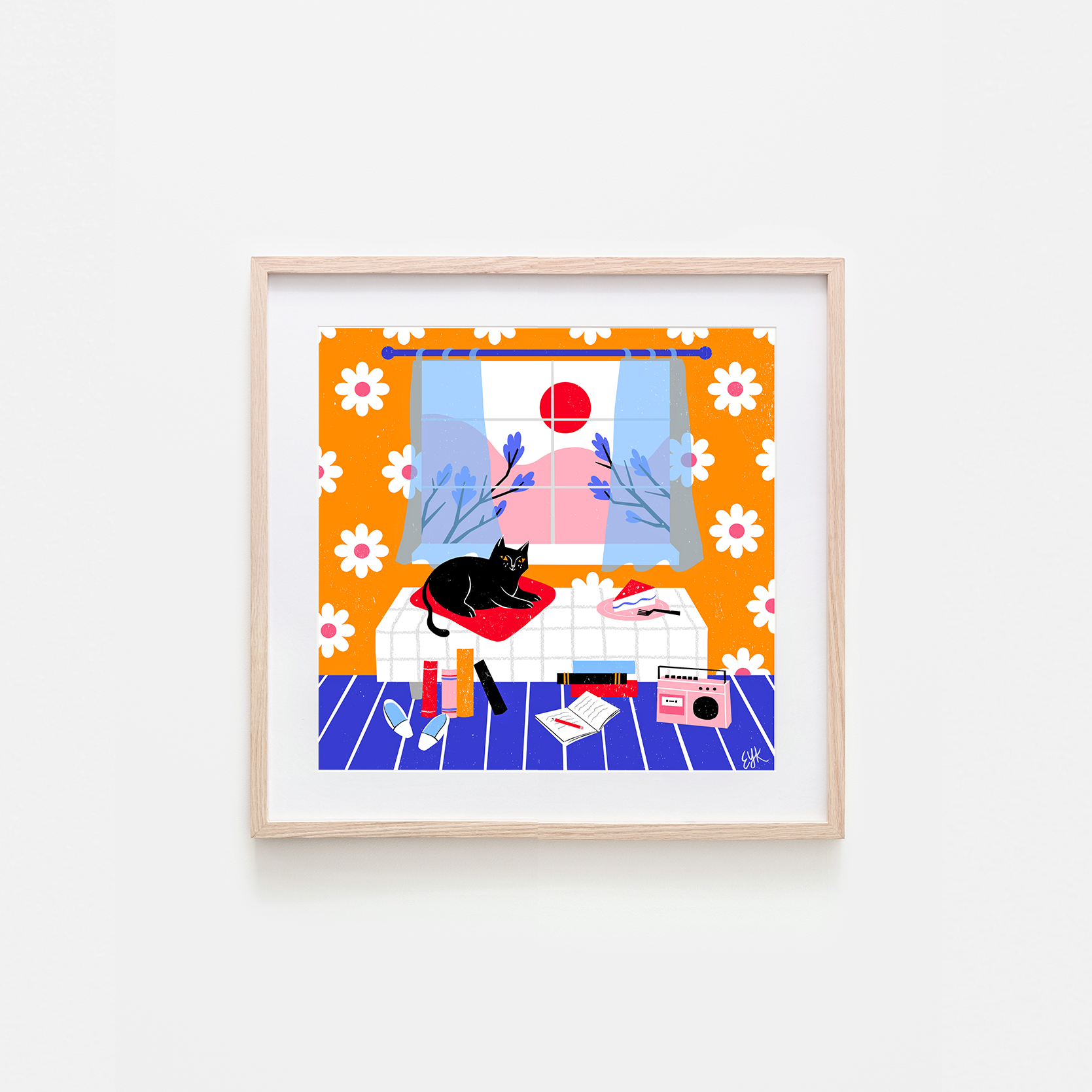 Cat Study Break Art Print Esther Kim, Cat Art