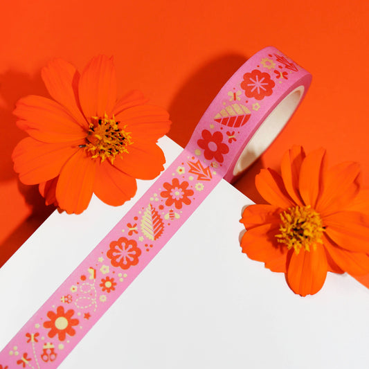 Flower Garden Pink Floral Washi Tape